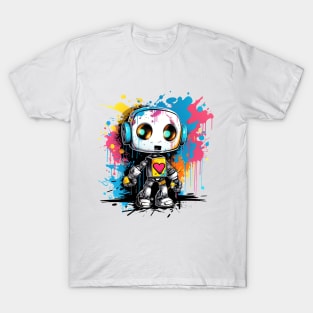 Cute cartoon Robot. Funny cyborg. T-Shirt